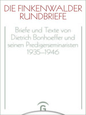cover image of Die Finkenwalder Rundbriefe